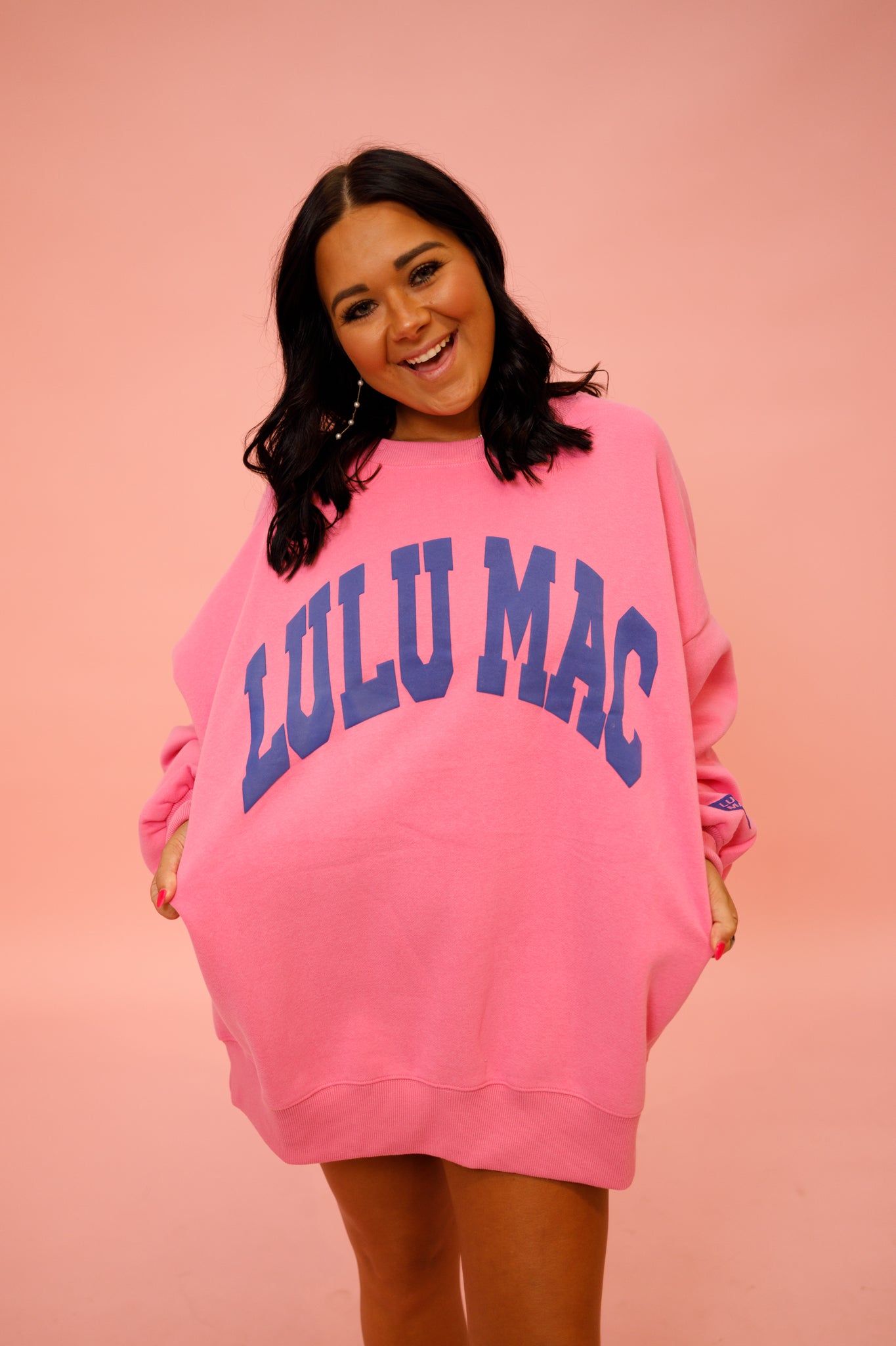 LULU MAC - Pink with Blue Sweatshirt Jaxe + Grace Boutique