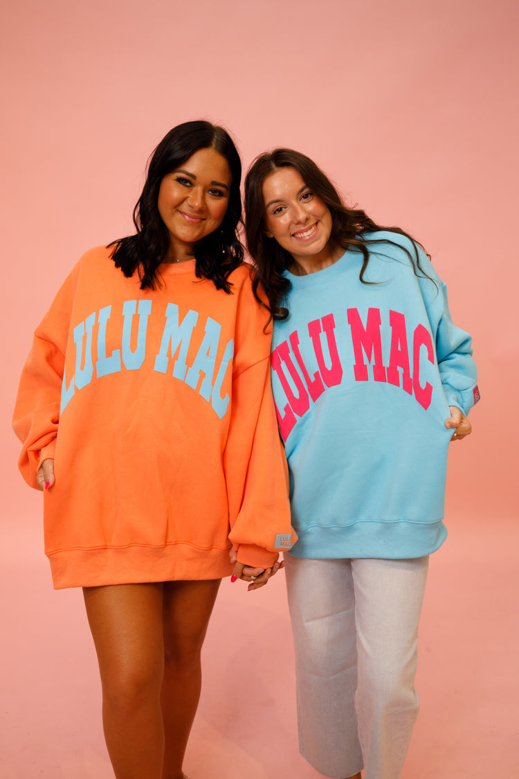 LULU MAC - Orange and Blue Sweatshirt Jaxe + Grace Boutique