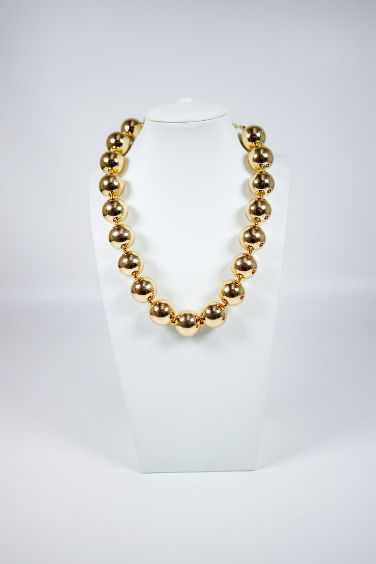 Gold Collier Beaded Necklace Jaxe + Grace Boutique