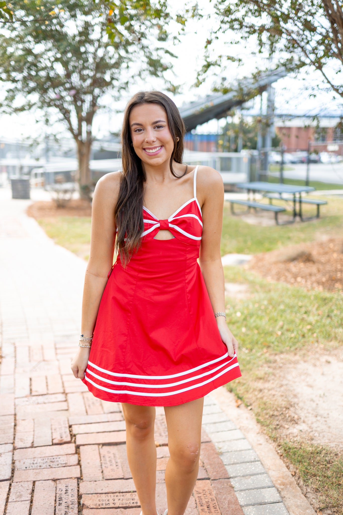 Red Cutout Back Bow Dress Jaxe + Grace Boutique