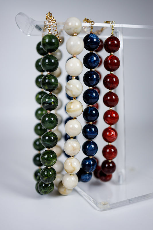 Acrylic Marble Bead Necklace, VARIOUS Jaxe + Grace Boutique