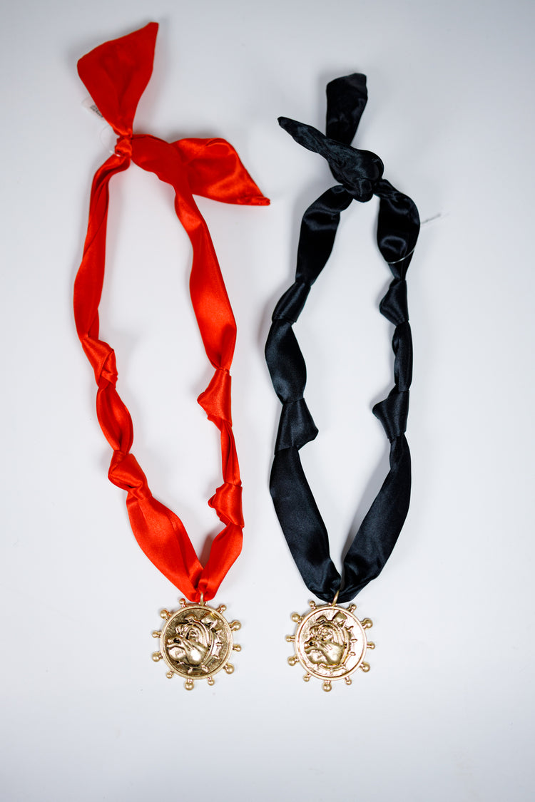 Bulldog Head Pendant Scarf Necklace, VARIOUS Jaxe + Grace Boutique