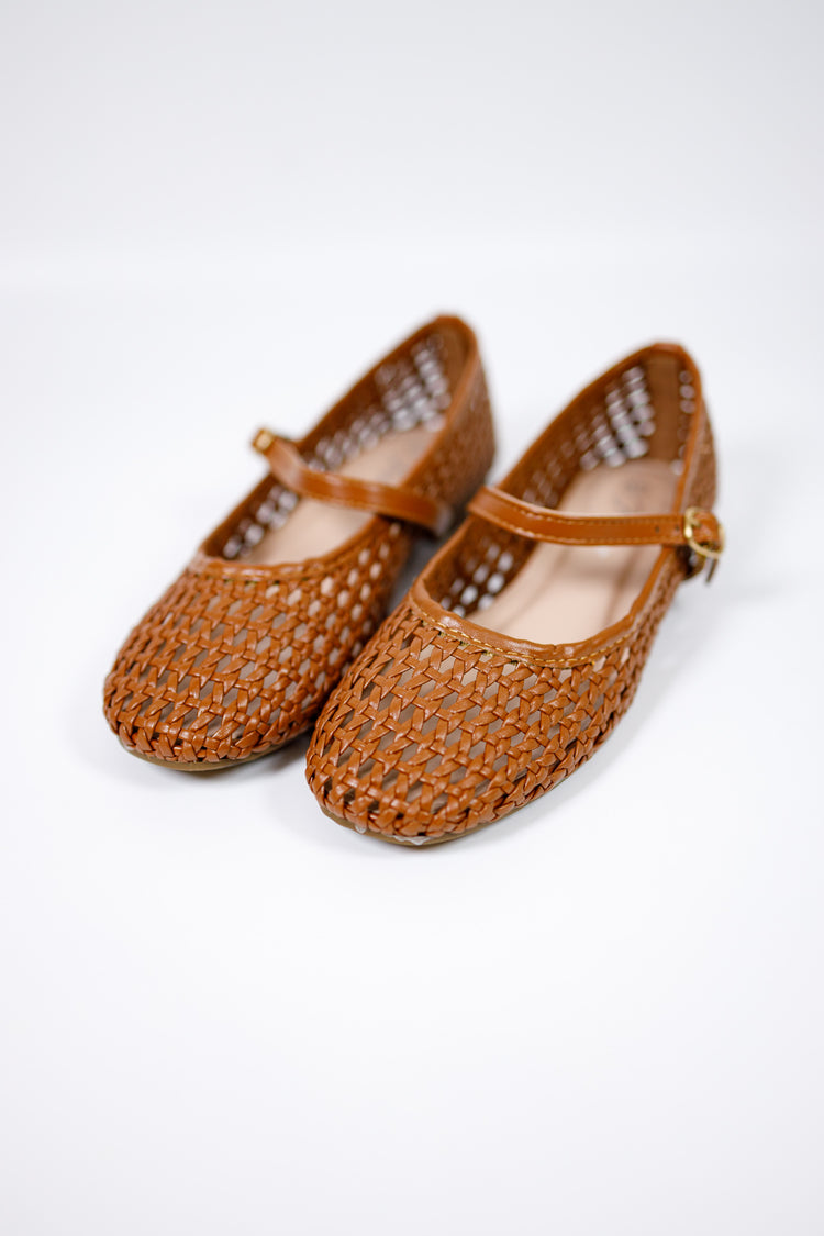 Brown Woven Flats Jaxe + Grace Boutique