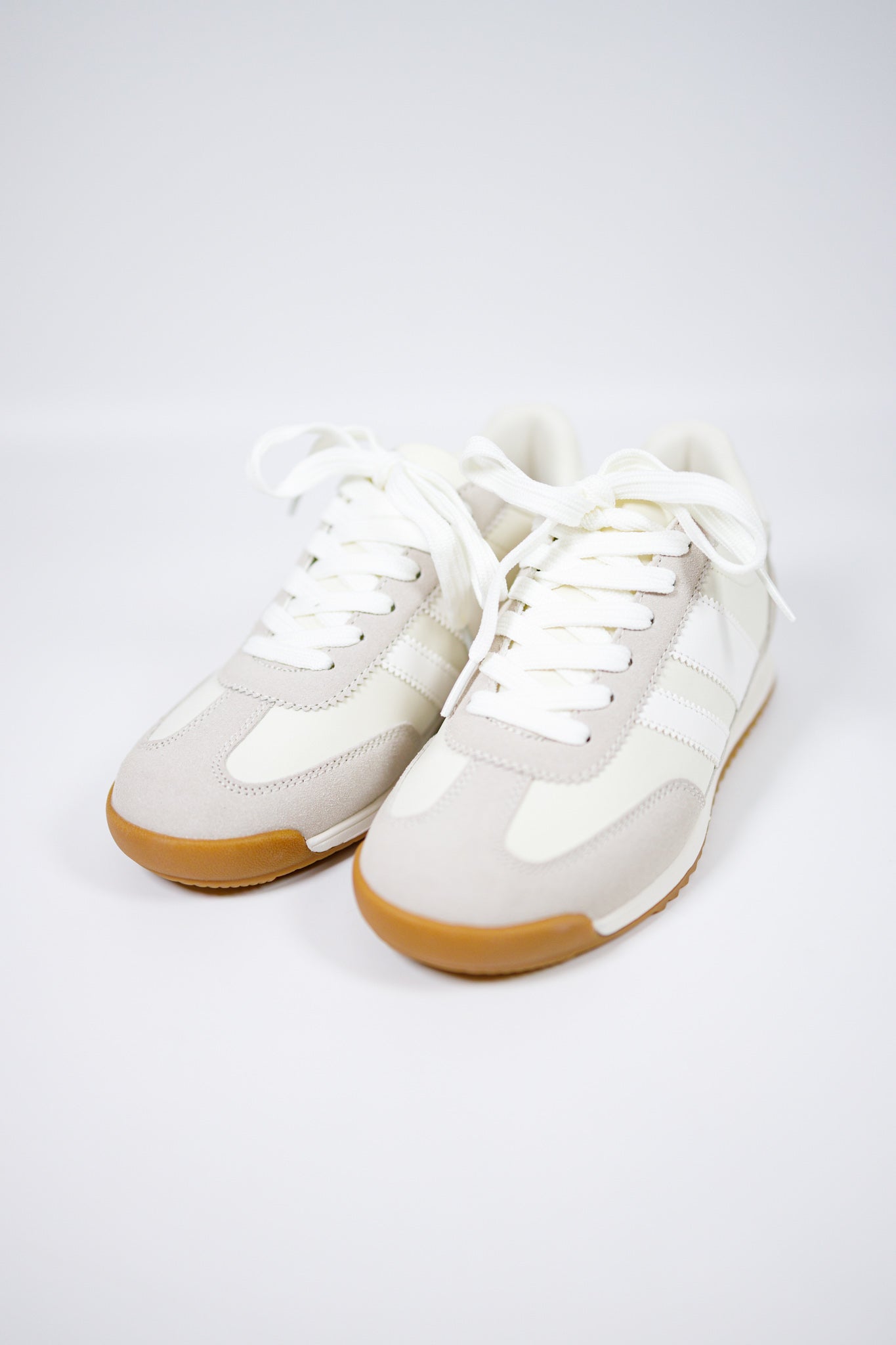 Beige Stripe Sneakers Jaxe + Grace Boutique
