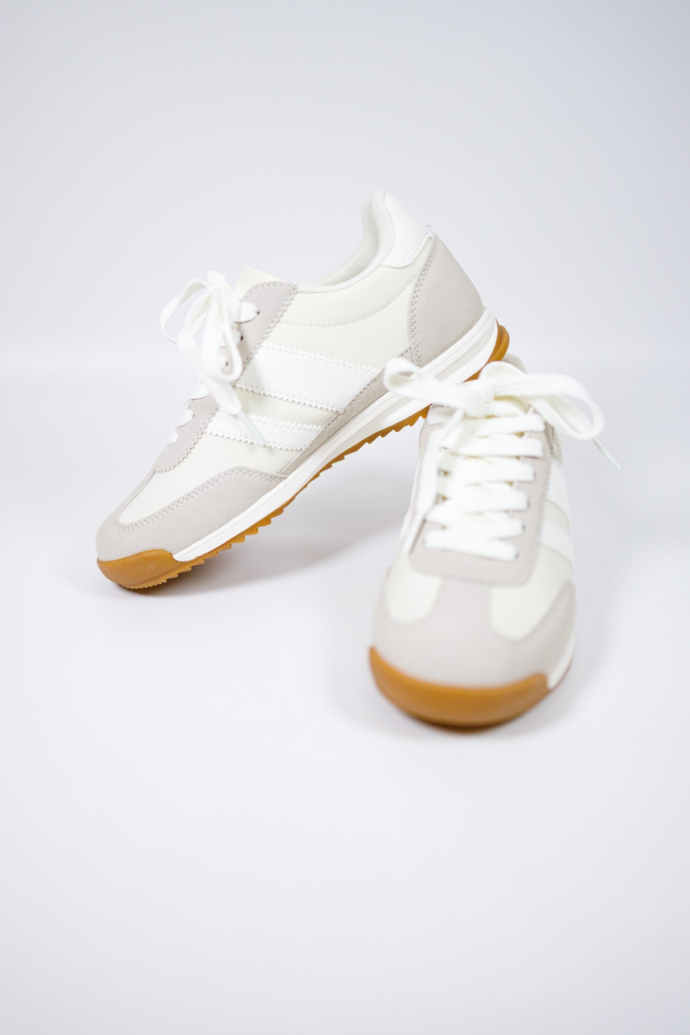 Beige Stripe Sneakers Jaxe + Grace Boutique