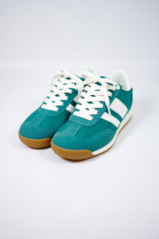 Green Stripe Sneakers Jaxe + Grace Boutique