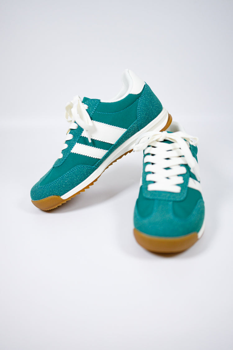 Green Stripe Sneakers Jaxe + Grace Boutique