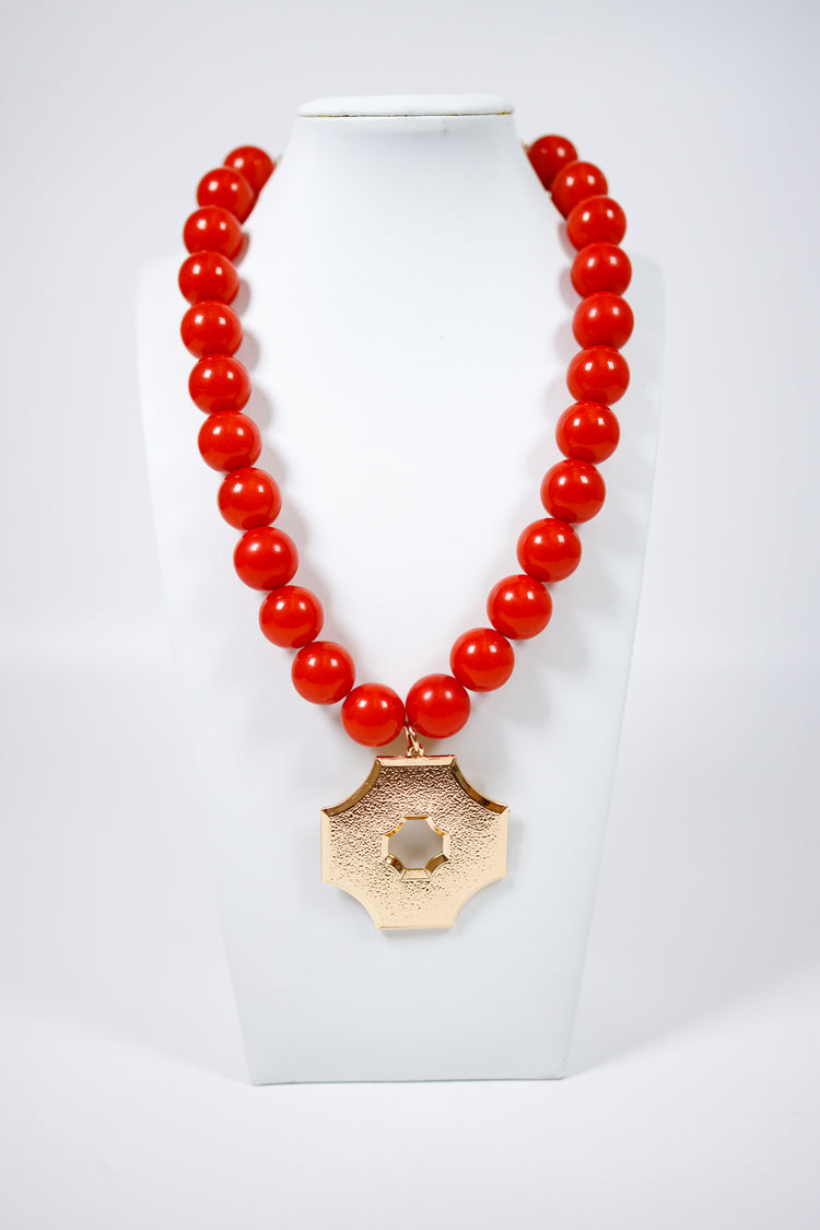 Quatrefoil Pendant Bead Necklace, VARIOUS Jaxe + Grace Boutique