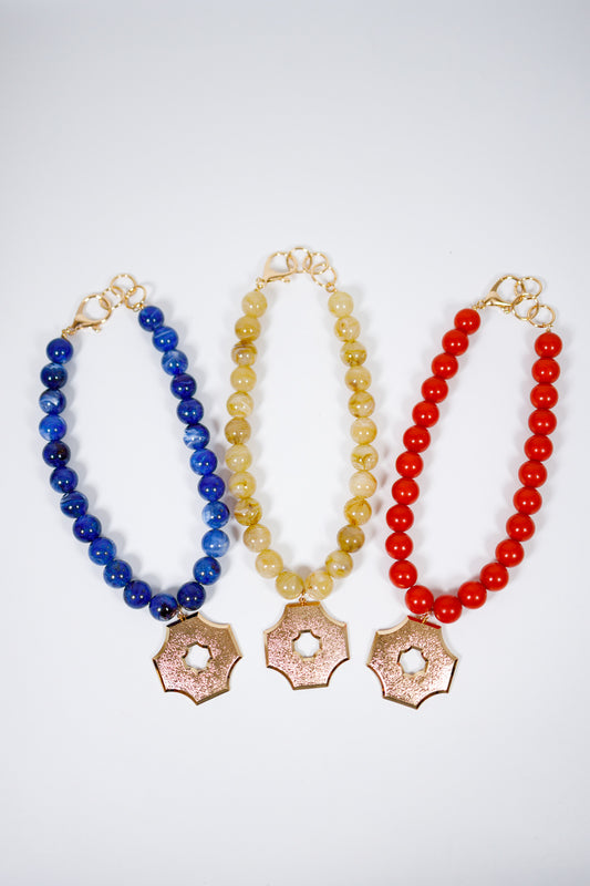 Quatrefoil Pendant Bead Necklace, VARIOUS Jaxe + Grace Boutique