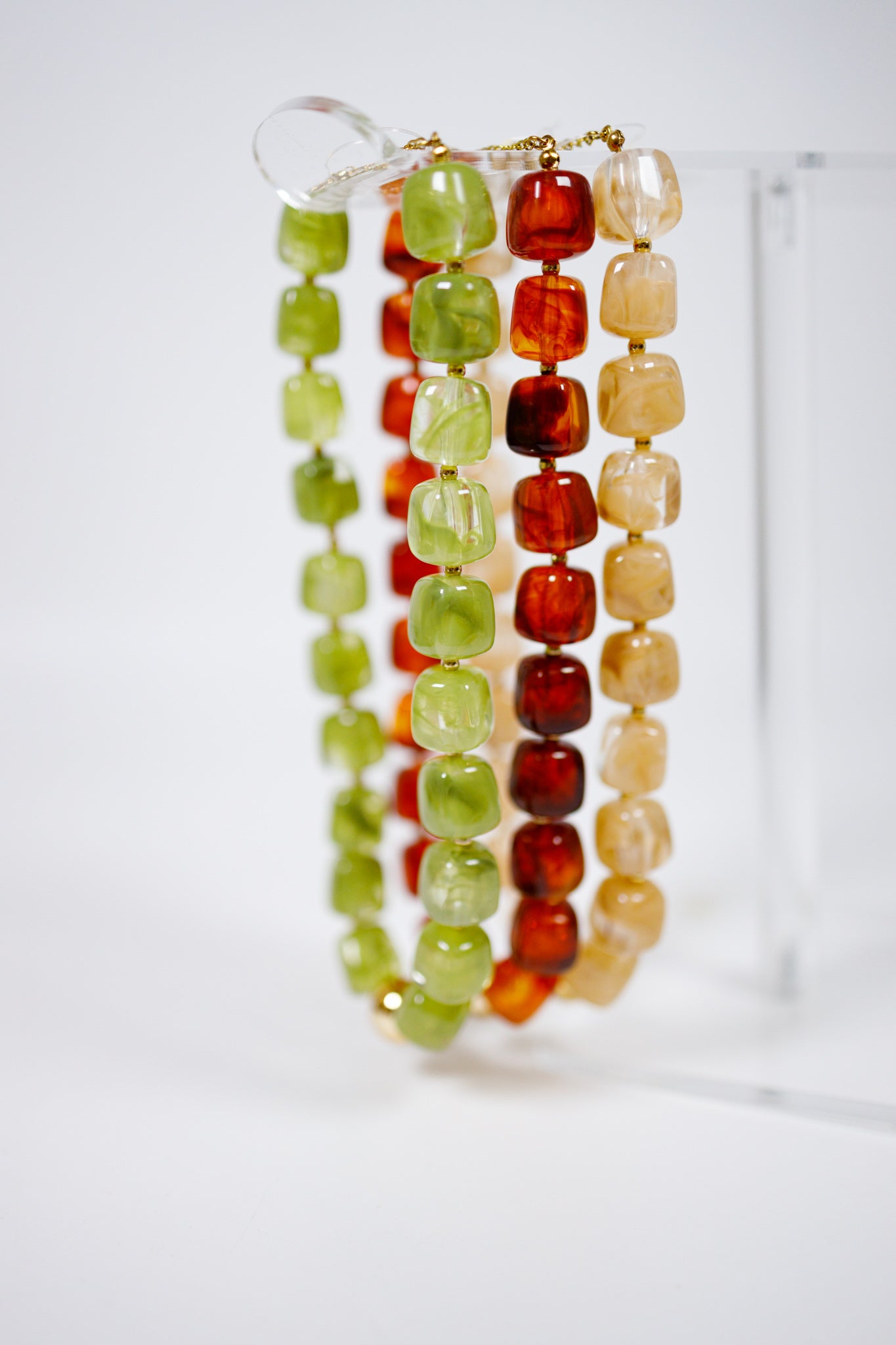 Colorful Geometric Acrylic Bead Necklace, VARIOUS Jaxe + Grace Boutique