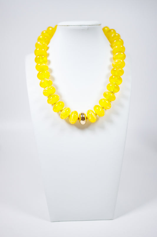 Resin Beaded w Gold Statement Necklace, VARIOUS Jaxe + Grace Boutique