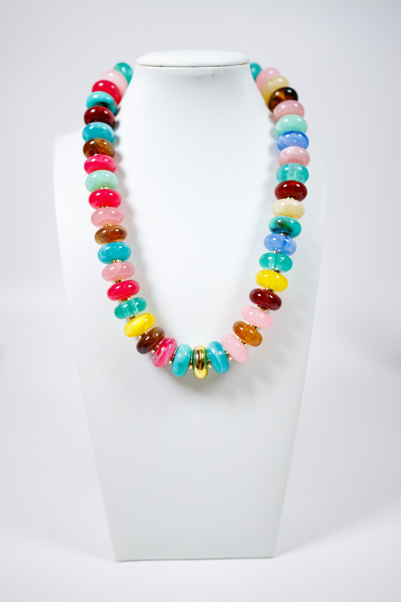 Resin Round Bead Stackable Necklace, VARIOUS Jaxe + Grace Boutique