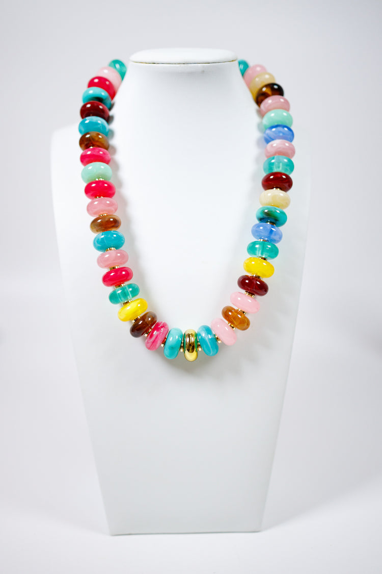 Resin Round Bead Stackable Necklace, VARIOUS Jaxe + Grace Boutique