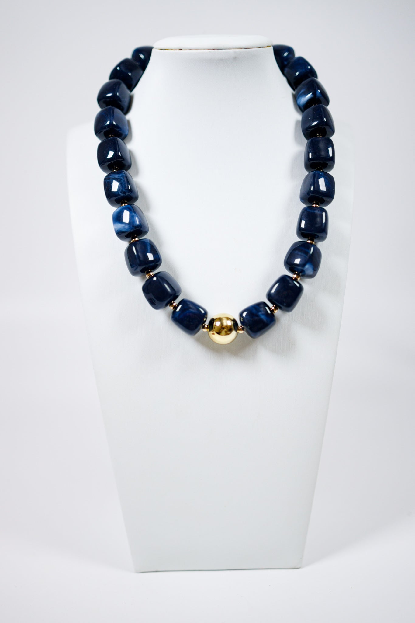 Resin Square Bead w Gold Ball Necklace, VARIOUS Jaxe + Grace Boutique