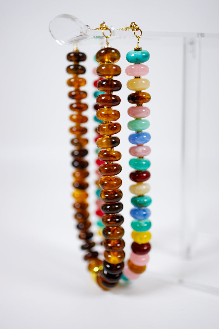 Resin Round Bead Stackable Necklace, VARIOUS Jaxe + Grace Boutique