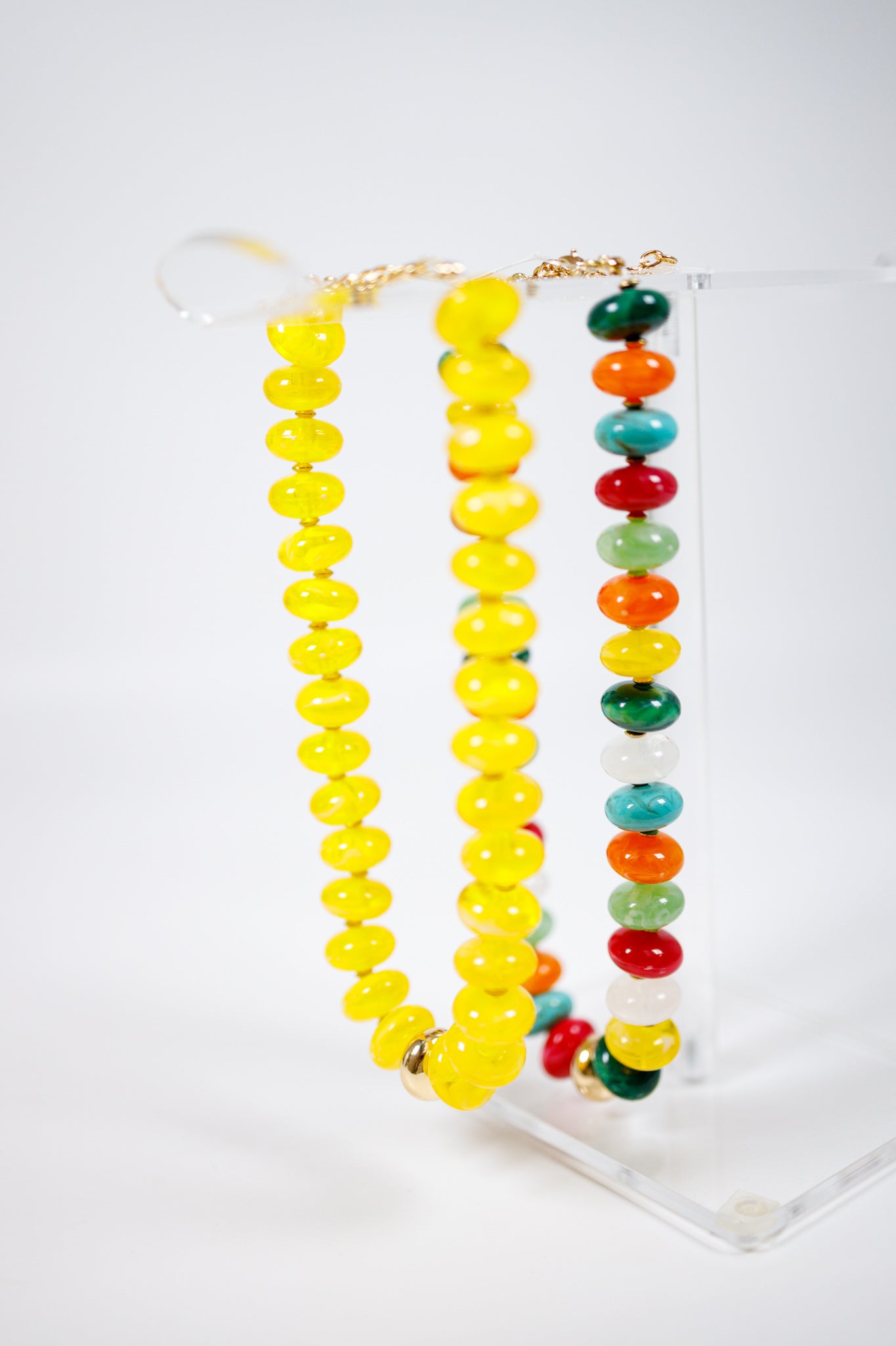 Resin Beaded w Gold Statement Necklace, VARIOUS Jaxe + Grace Boutique