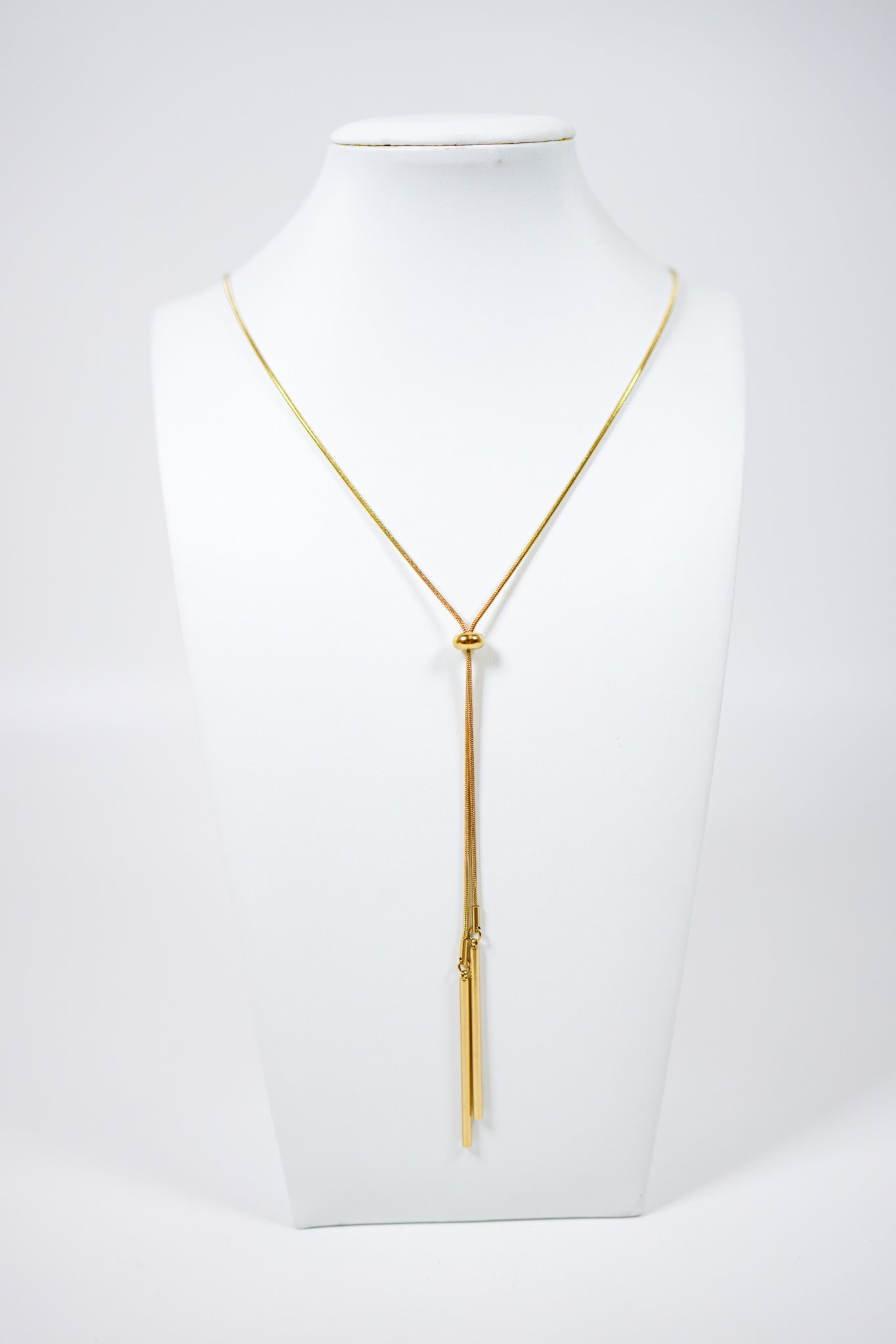 18K Gold Plated Chain Lariat Necklace Jaxe + Grace Boutique