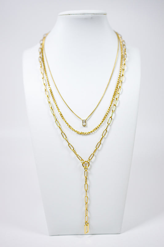3 Layer Gold Plated Necklace Jaxe + Grace Boutique