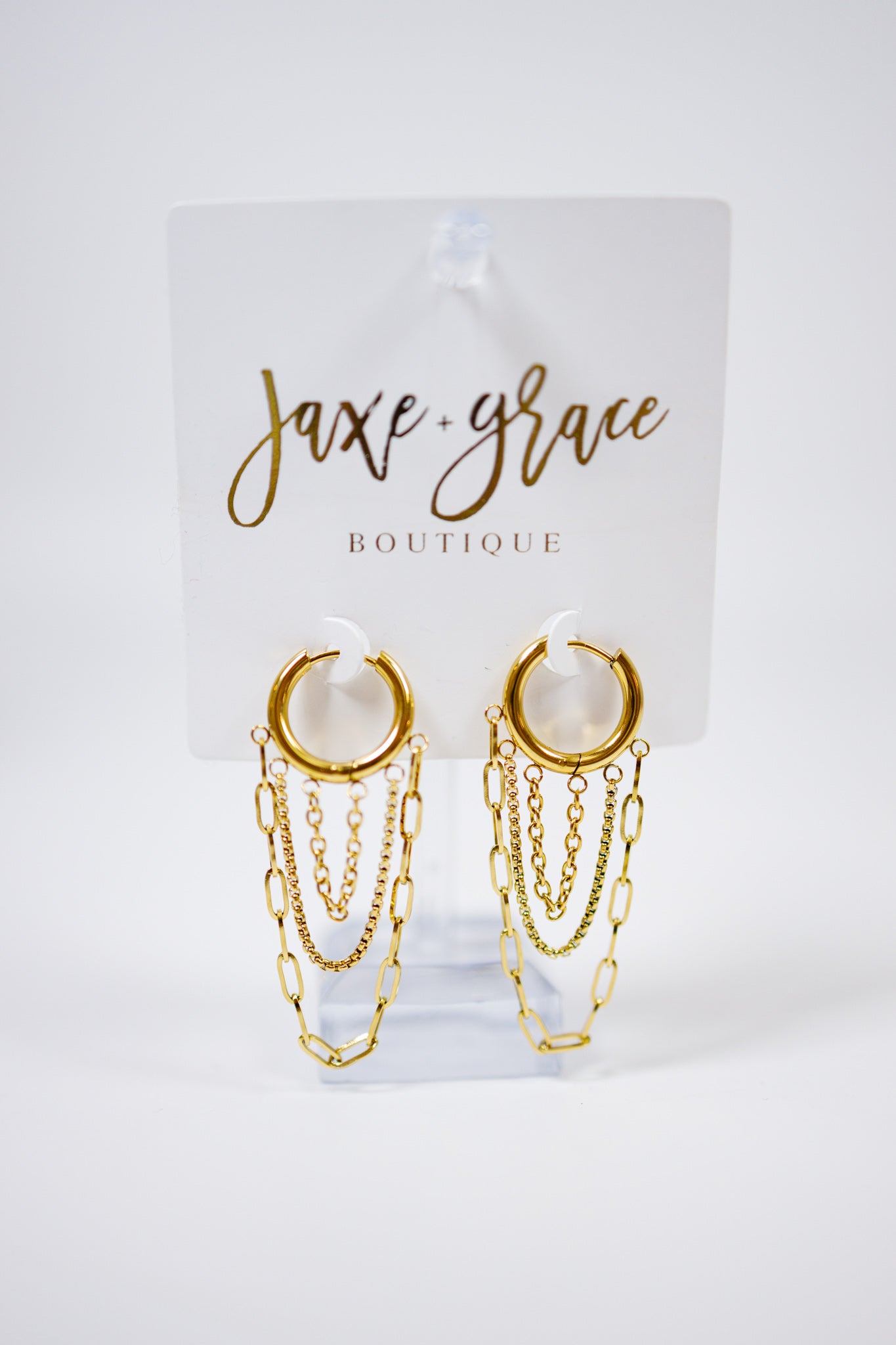 Vianne Multi Chain Drop Earrings Jaxe + Grace Boutique