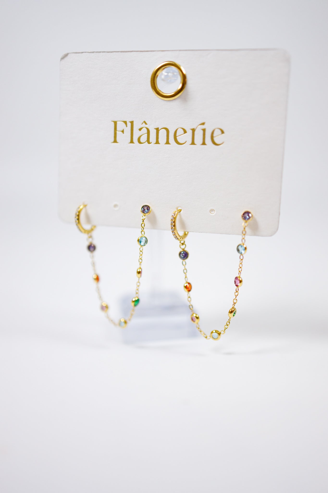 Multi Color Crystal Chain Earrings Jaxe + Grace Boutique