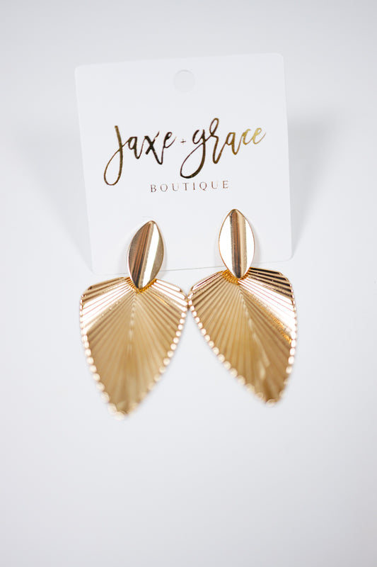 Gold Leaf Filigree Drop Earrings Jaxe + Grace Boutique