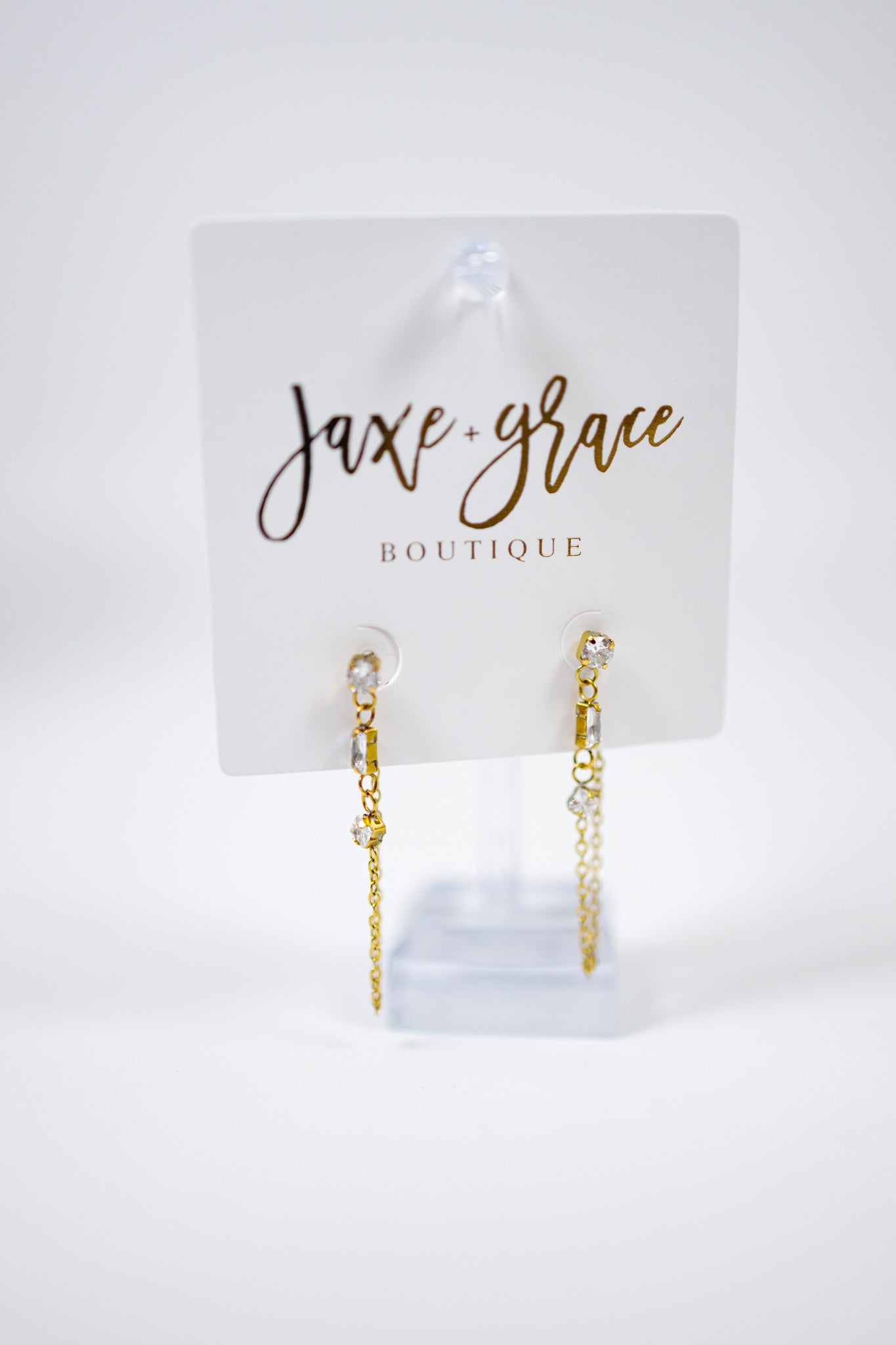 Geometric Chain Drop Earrings Jaxe + Grace Boutique