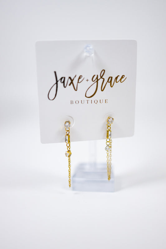 Geometric Chain Drop Earrings Jaxe + Grace Boutique