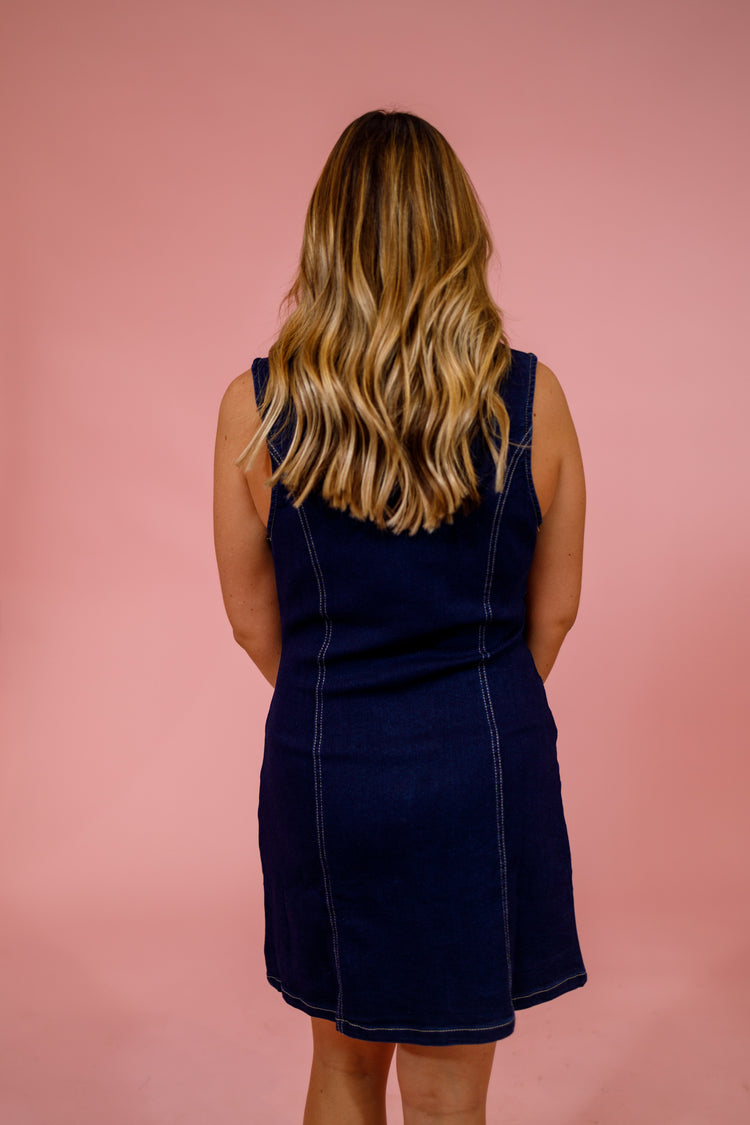 Denim Button Down Dress Jaxe + Grace Boutique