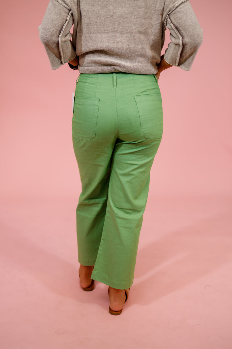 Front Pocket Summer Pants, APPLE GREEN Jaxe + Grace Boutique