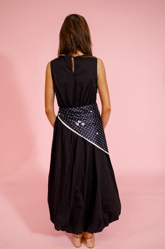 Black Bubble Hem Midi Dress Jaxe + Grace Boutique