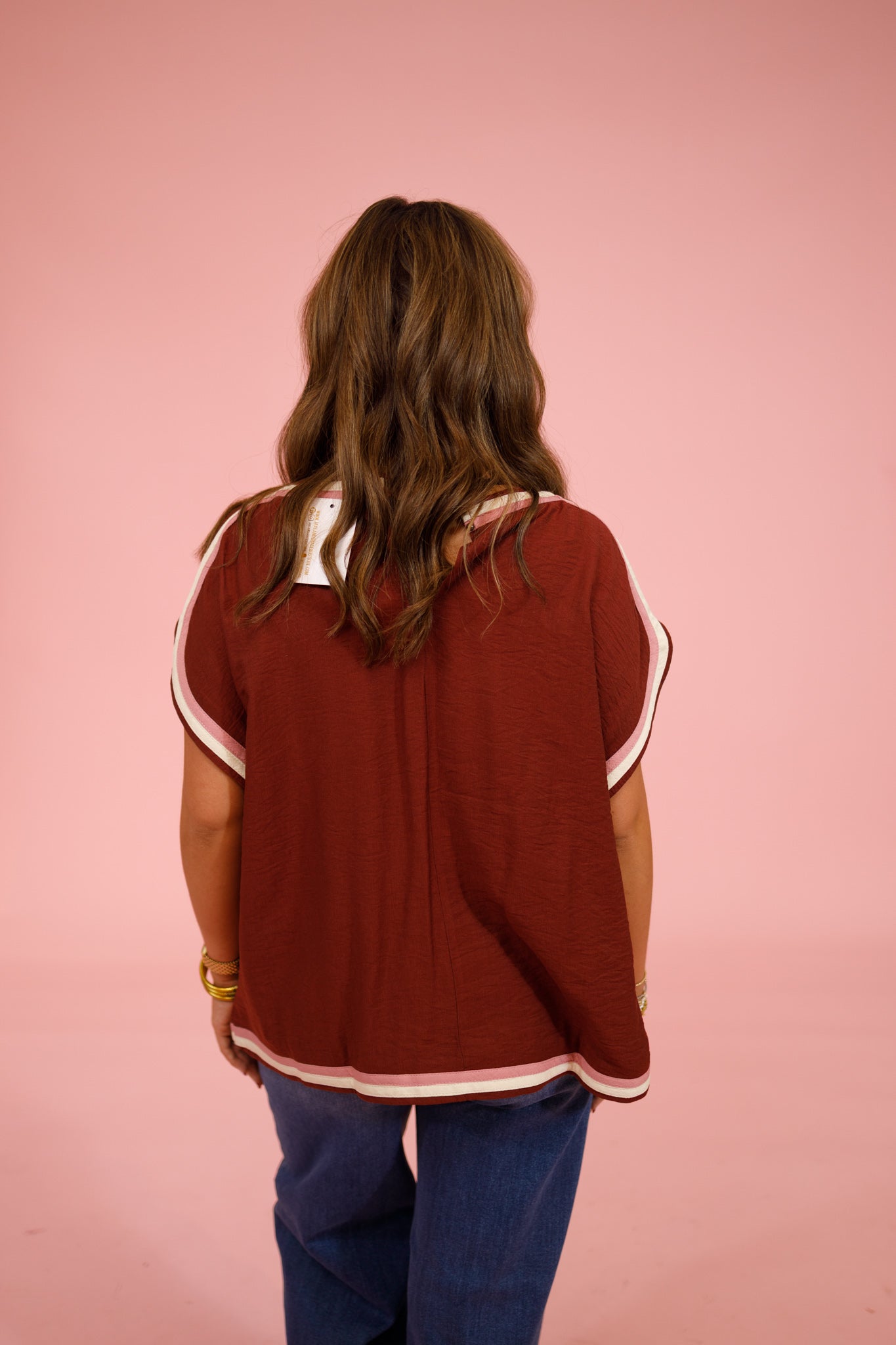 Brick Multi Trim Top, S-2XL Jaxe + Grace Boutique