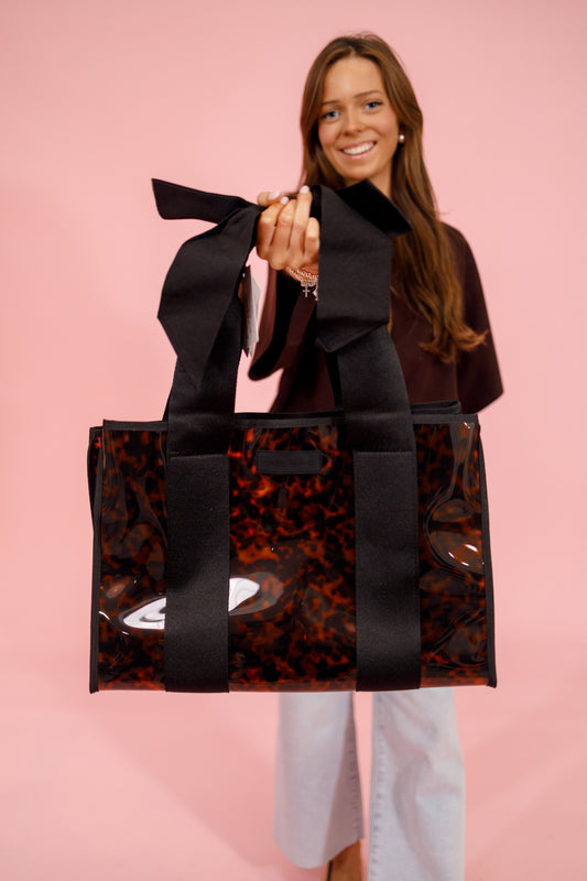 Case Mate Bubble Jelly Tote Bag, TORTOISESHELL BOW Jaxe + Grace Boutique