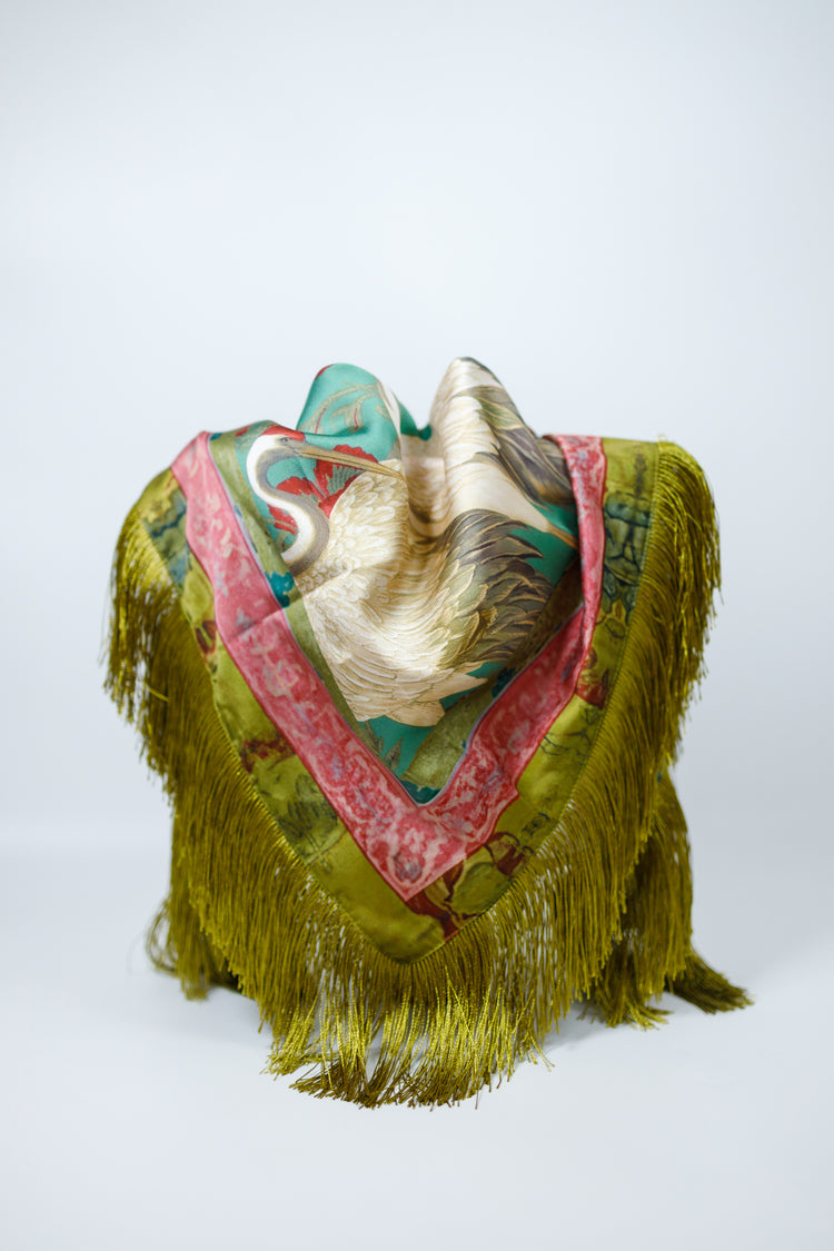 Pattern Olive Fringe Scarf Jaxe + Grace Boutique