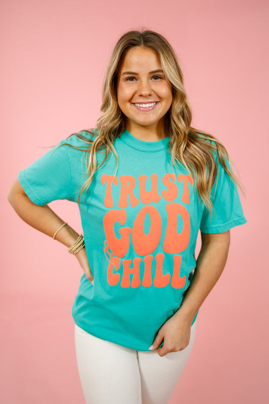 "Trust God & Chill" Graphic Tee, S-2XL