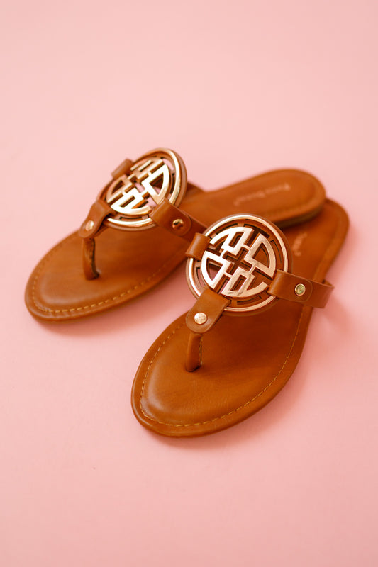 New Tan Emblem Sandal