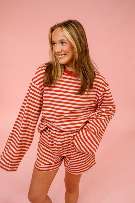 Rust Stripe Shorts Set Jaxe + Grace Boutique