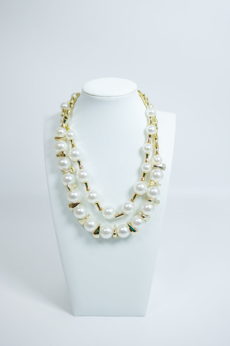 Layered Bamboo Pearl Neckalce Jaxe + Grace Boutique