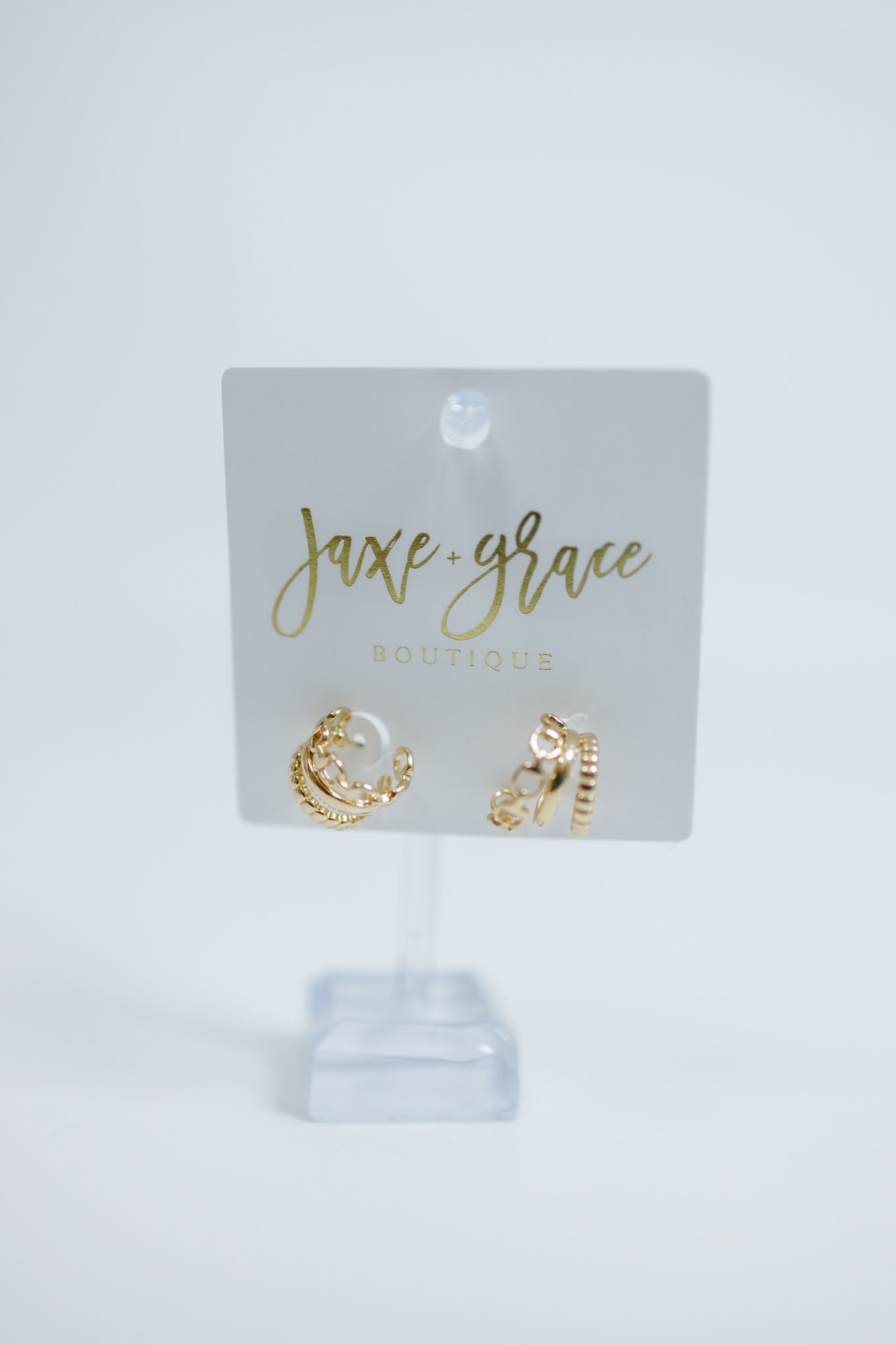 3-Line Horsebit Hoop Earrings Jaxe + Grace Boutique