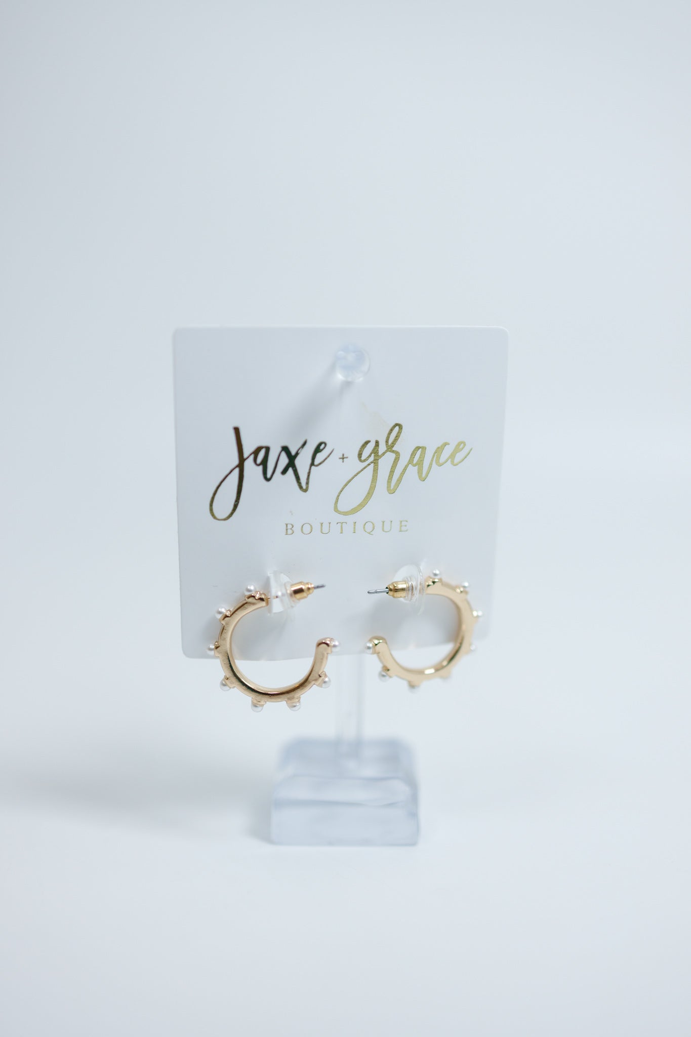Winston Pearl Studded Mini Hoop Earrings Jaxe + Grace Boutique
