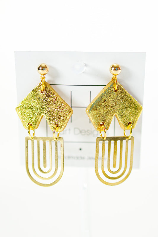 HD Gold UnderArch Clay Metal Earrings