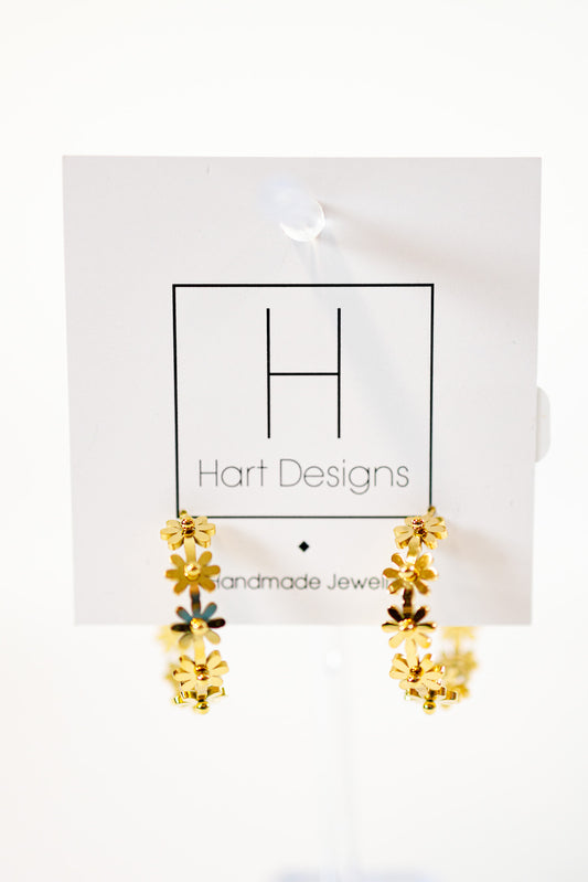 HD Gold Flower Hoop Earrings