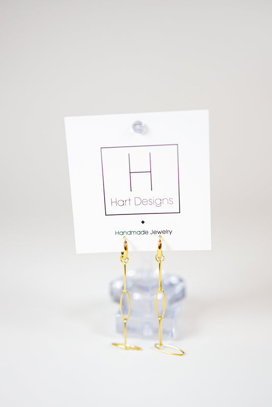 HD Gold Chain Link Dangle Earrings