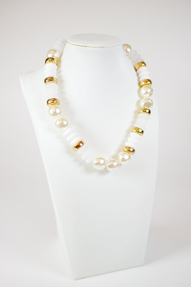 Rondelle Pearl Shape Beads Necklace