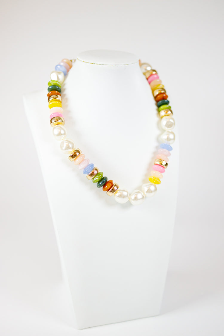 Rondelle Pearl Shape Beads Necklace