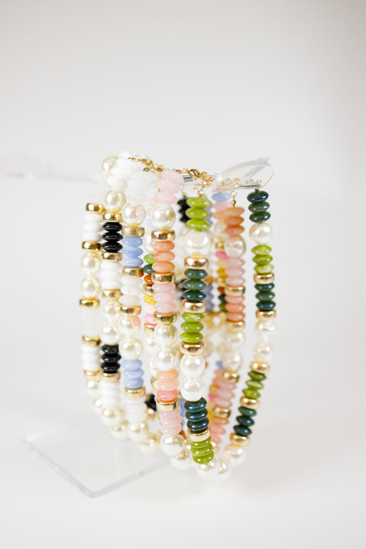 Rondelle Pearl Shape Beads Necklace