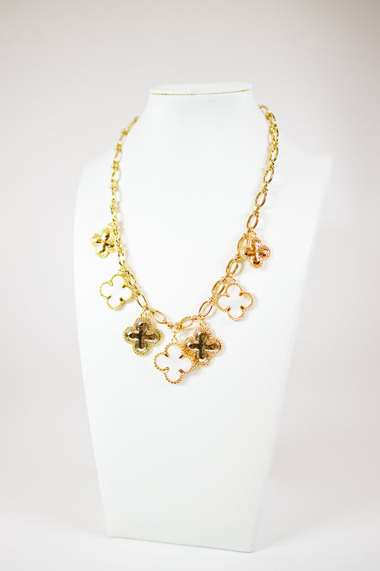 Metal Clover Charm Necklace
