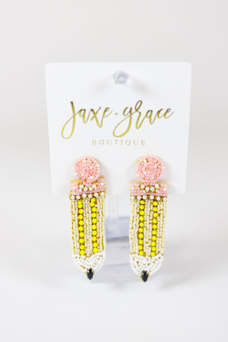 Beaded Pencil Earrings