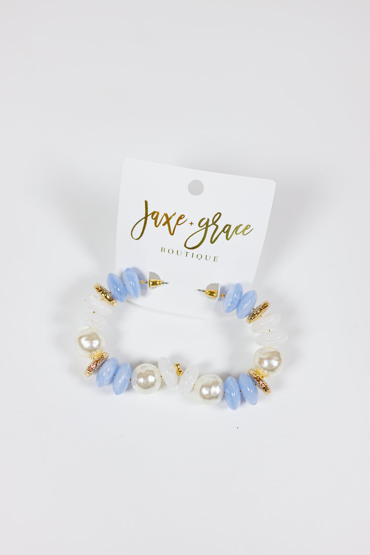 Pearl Rondelle Beads Hoops, VARIOUS