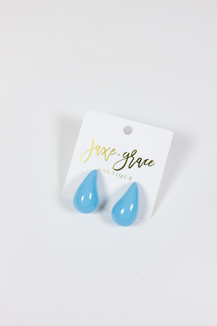 Puffy Teardrop Earrings, VARIOUS