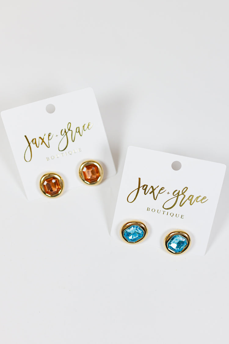 Emerald & Metal Earrings, VARIOUS